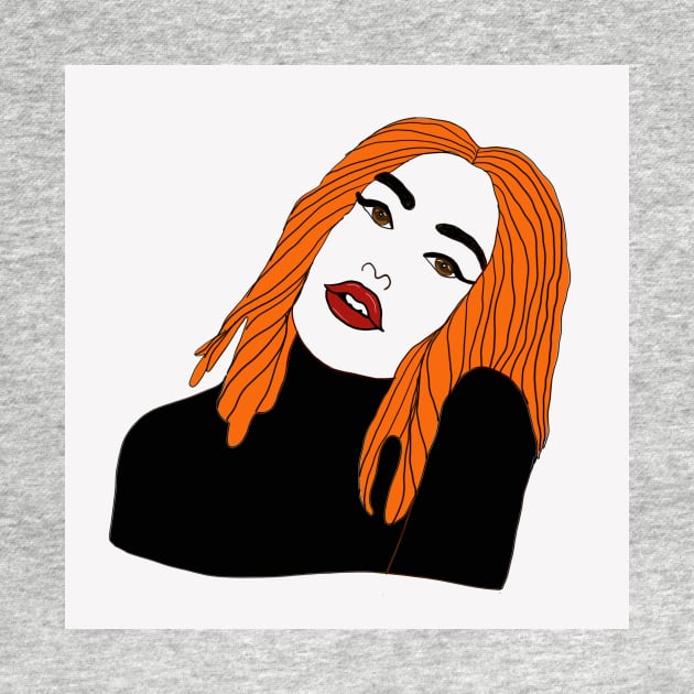female portrait of woman with orange hair by LisaCasineau